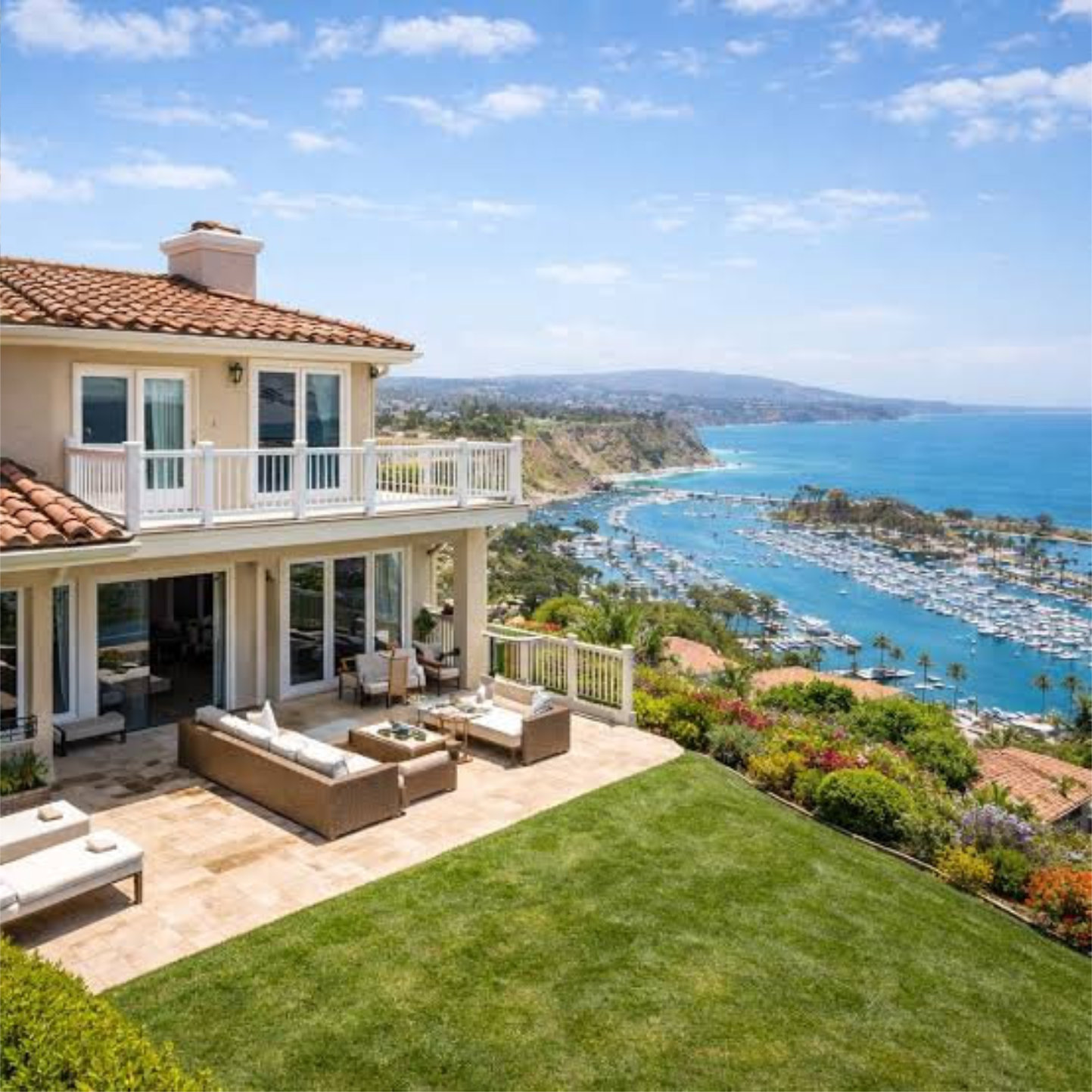 Dana Point harbor coastline