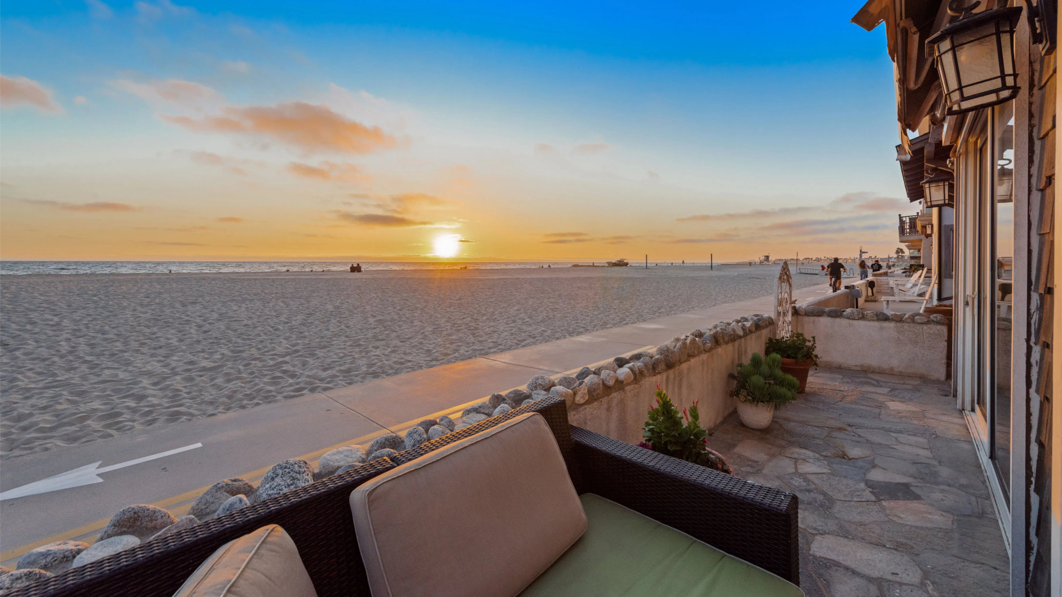 Newport Beach harbor at dusk